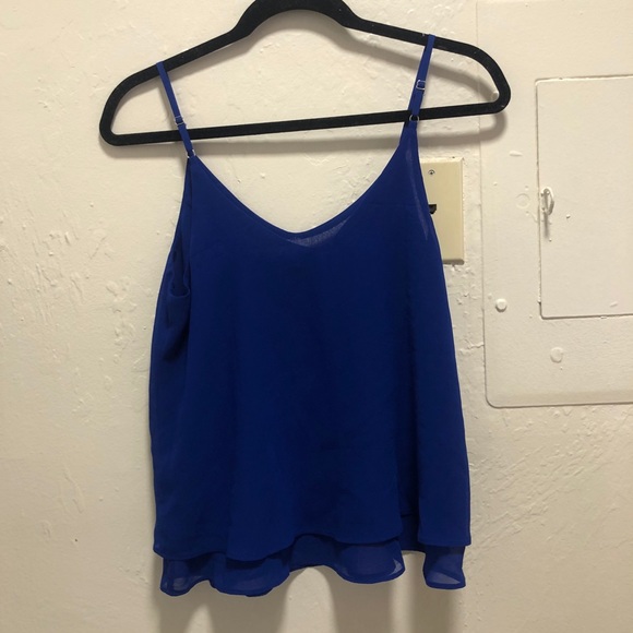 E&M Flowy Royal Blue Tank Top - Picture 2 of 4